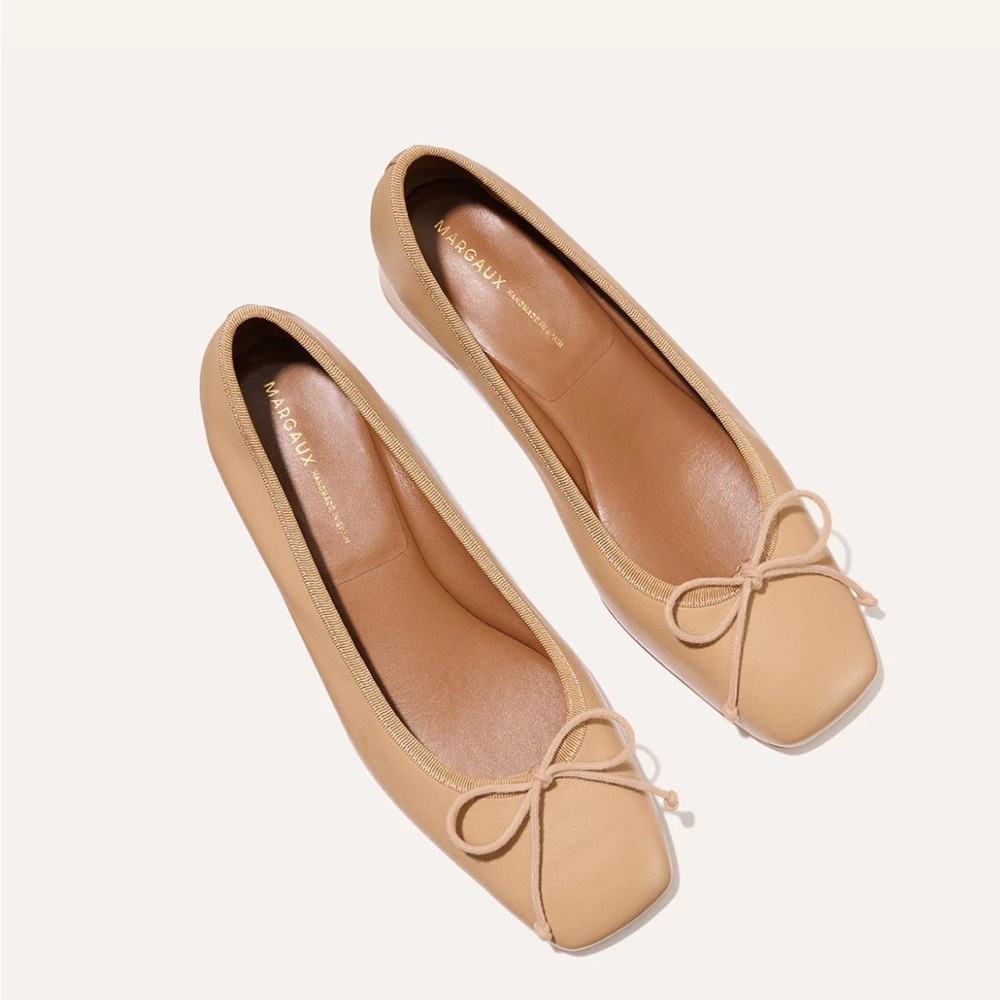 Margaux The Ada Low Heel Ballet with Bow Detail and Square Toe